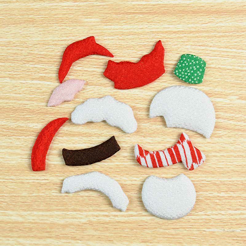 くるむのは全部で11パーツ。パーツの周囲をすべて布でくるむので簡単にお作りいただけます。