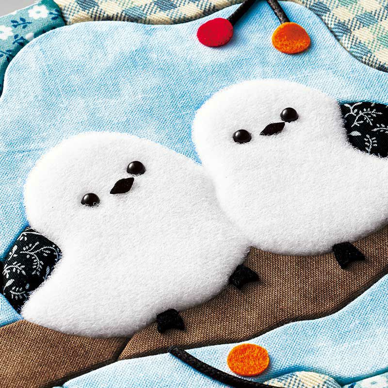 ふわふわのシマエナガををわた布で表現