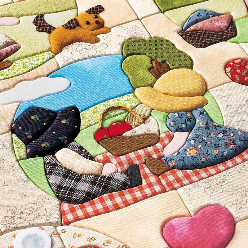 パッチワークキルト風の立体感のある仕上がり