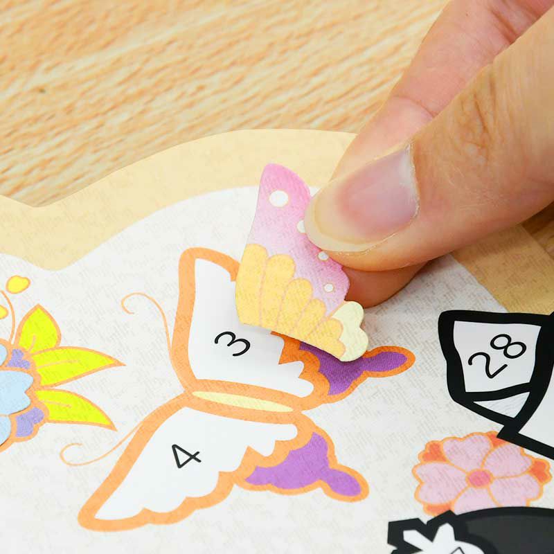 下絵は特殊加工されているので、剥がして貼り直すことができます