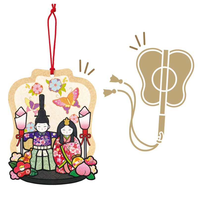 背景の独特な形は、唐団扇（とううちわ）という団扇をイメージしています