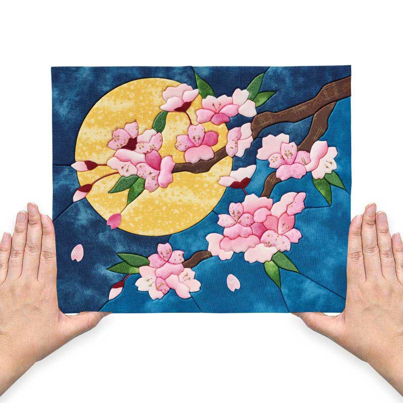 田中八絵、【和み桜（なごみざくら）】、希少な額装用画集より、美品、新品額装付 きめこみ・月夜の桜｜株式会社さくらほりきり