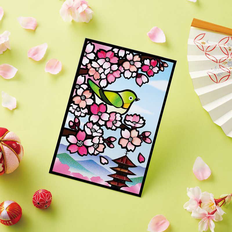 シールちぎりあ～と・メジロの桜便り｜株式会社さくらほりきり