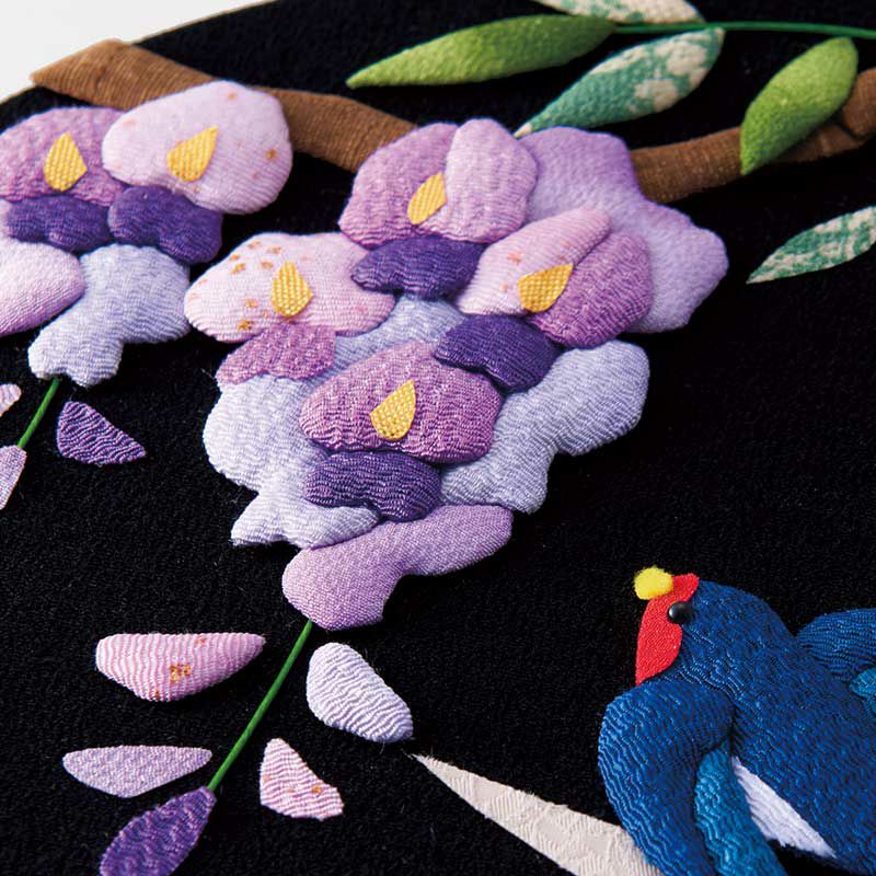 押絵飾り・花歳時記（つばめと藤）｜株式会社さくらほりきり