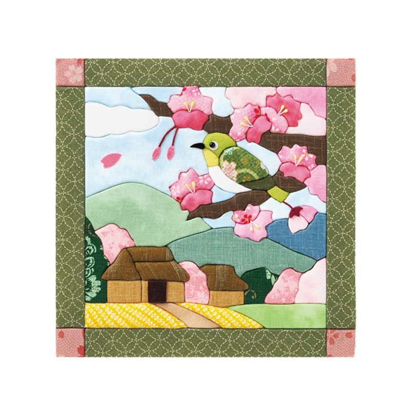 8個セット　さくらホビークラフト　きめこみ　パッチワーク　　額付　レトロ　手芸 ーーきめこみ・スーの素敵な暮らし 縫わずに布を入れて作る「きめこみ