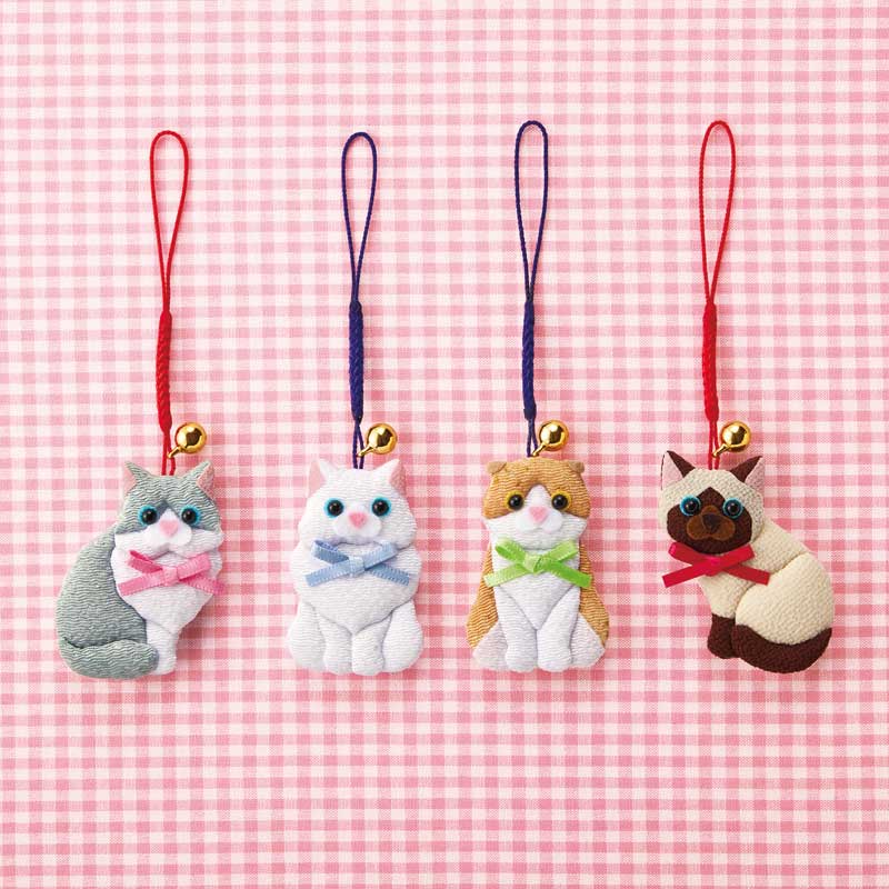 ちりめん根付・おめかしキャット｜株式会社さくらほりきり